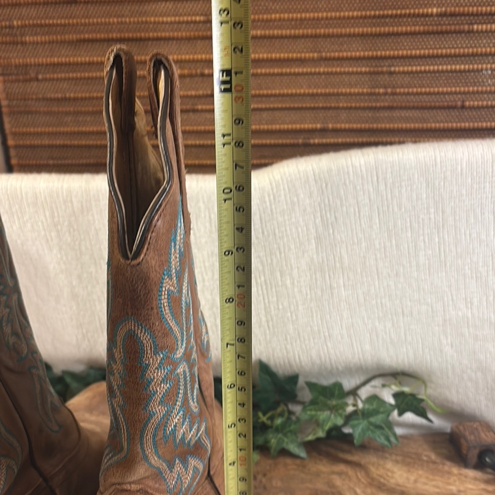Nocona Brown and Blue Heeled Boots - Picture 5 of 8